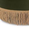 Yolanda 24" Round Upholstered Accent Ottoman, Olive Green Performance Velvet