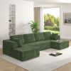 U shape Modular Sectional Sofa, Compressed Sectional Sofa Modern Minimalist Style Corduroy Couch, Sleeper Sofa for Living Room, Bedroom