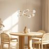 8-Light Metal Chandelier with Globe Bulbs