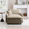 Single Deep Seat Sofa With Footstool With One Pillow, Suitable for Living Room and Bedroom, Club Multiple Occasion,Came Corduroy