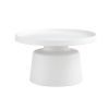 Set of 2 round metal side coffee table black and white 70cm and balck 50 cm