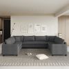 [Video]116*92'' Modular Sectional Sofa,Reversible U Shaped Chenille Couch Set,Free Combination,Minimalist Style Indoor Furniture