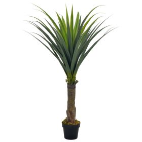 vidaXL Artificial Plant Yucca Tree with Pot Green 57.1" (Option: as picture)