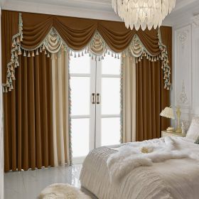 Finished Retro Villa Living Room Bedroom High-grade Thickened Light Luxury Velvet Splicing Curtains, Curtain Drapes Need To Be Purchased (Option: SGP2023099524)