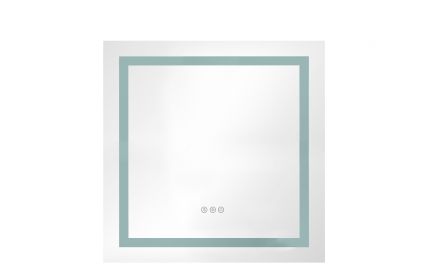 36x 36Inch LED Mirror Bathroom Vanity Mirrors with Lights, Wall Mounted Anti-Fog Memory Large Dimmable Front Light Makeup Mirror (Color: as Pic)