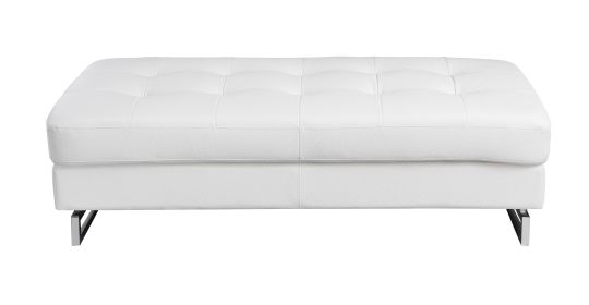 Global United Genuine Leather Ottoman (Color: as Pic)