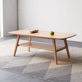 Center table Low Table 100% solid wood Top plate Desk Coffee table Width 100 x Depth 50 x Height 44 cm Study desk Work from home Easy to assemble Natu (Color: as Pic)