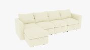 Modular 6-Piece Sectional Sofa – 109''L x 54.5''W x 34''H, Available in Beige, Black, and Gray