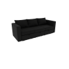 Livelylodge Modular 3-Seat Sofa with Wooden Frame and Pull-Out Bed,  Convertible Sectional Sofa for Living Room, Available in Black, White