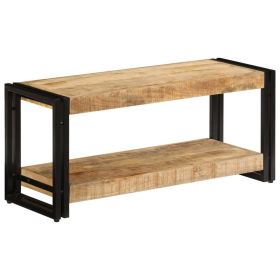 TV Stand 35.4"x11.8"x15.7" Solid Wood Mango (Color: Brown)