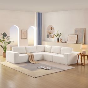 [VIDEO provided] [New]116*116" Modular L Shaped Sectional Sofa,Luxury Floor Couch Set,Upholstered Indoor Furniture (Color: as Pic)