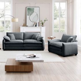 Modern Living Room Sofa Two Pieces Set, Suitable for Living room and Small Apartment (Color: as Pic)