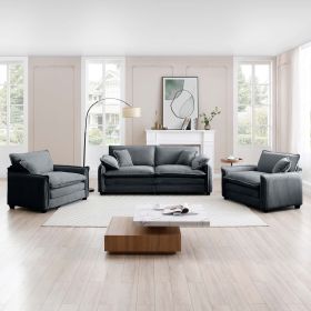 Luxurious and Sophisticated Sofa Set with Soft Cushions and Pillows, Sofa Set for Living Rooms and Clubs as well as Home Theaters (Color: as Pic)