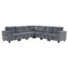 7-Piece Modular Sectional with Storage Seats, Side Pockets
