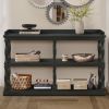 Console Table with 3-Tier Open Storage Spaces And Roman Column Effect Support Legs,Narrow Sofa Entry Table for Living Room