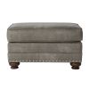 Leinster Faux Leather Upholstered Nailhead Ottoman