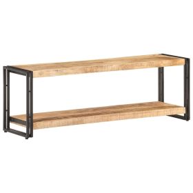 TV Stand 47.2"x11.8"x15.7" Rough Mango Wood (Color: Black)