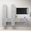 6 Piece TV Cabinet Set Concrete Gray Engineered Wood