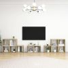 8 Piece TV Cabinet Set White and Sonoma Oak Engineered Wood