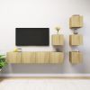 6 Piece TV Cabinet Set Sonoma Oak Engineered Wood