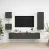 5 Piece TV Cabinet Set Gray Engineered Wood