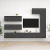 7 Piece TV Cabinet Set Gray Engineered Wood