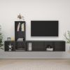 3 Piece TV Cabinet Set High Gloss Gray Engineered Wood