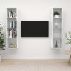 Wall-mounted TV Cabinets 2 pcs High Gloss White Engineered Wood