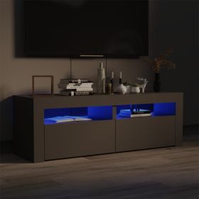 TV Cabinet with LED Lights Gray 47.2"x13.8"x15.7" (Color: Grey)