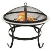f2-in-1 Fire Pit and BBQ with Poker 22"x22"x19.3" Stainless Steel
