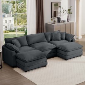 Oversized Modular Cushion Sofa, Portable Ottoman (Color: as Pic)