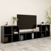 5 Piece TV Cabinet Set High Gloss Gray Engineered Wood