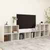 5 Piece TV Cabinet Set High Gloss White Engineered Wood