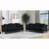 [Video] 79" Chesterfield Sofa Black Velvet for Living Room, 3 Seater Sofa Tufted Couch with Rolled Arms and Nailhead for Living Room, Bedroom, Office