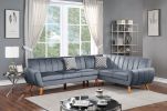 SECTIONAL - 2PC in Black Faux Leather