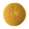 Bordeaux Knitted Cotton Round Pouf, Yellow
