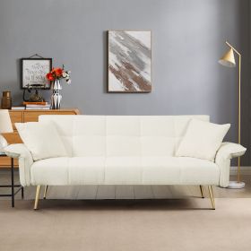 70.1 "futon sofa bed, convertible double sofa bed with folding armrests for living rooms and small Spaces (Color: as Pic)