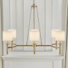 6-light Chandelier with Fabric Drum Shades