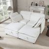 sU_Style Double-Layer Cushion Modular Sofa, Freely Combinable, 4-Seater with Storage Function, Includes 4 Soft Cushions, Perfect for Living Rooms