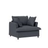 37" Oversized Single Seat Sofa Module for Modular Sectional Sofa,Wide Seat Chenille Armchair with Pillows
