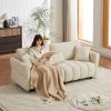 80''Premium chenille fabric sofa with 2 cushions and 1 lumbar pillow Armrest strap design,,upholstered 3-seater sofa for living rooms, bedrooms