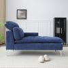 55" Chaise Lounge Indoor,Upholstered Furniture Lounge Chair with Left Armrest & Lumbar Pillow