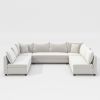[Video]116*86'' Modular Sectional Sofa,Reversible U Shaped Chenille Couch Set,Free Combination,Minimalist Style Indoor Furniture