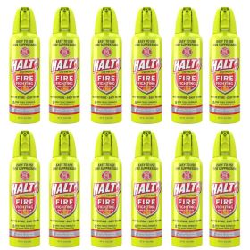 HALT! Handheld Fire Fighting Foam Spray – Non-Toxic, Easy to Use, Store, and Find in Emergency – Compact & Portable – Ideal for Home, Kitchen (size: 12 Pack)