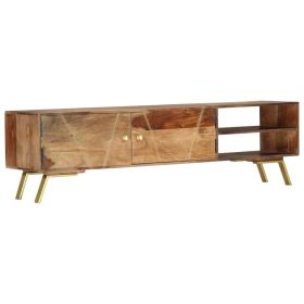 TV Cabinet 55.1"x11.8"x15.7" Solid Sheesham Wood (Color: Brown)