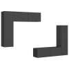 4 Piece TV Cabinet Set Gray Engineered Wood
