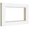 8 Piece TV Cabinet Set White and Sonoma Oak Engineered Wood