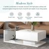 [VIDEO provided] ON-TREND Modern Coffee Table with Tempered Glass, Wooden Cocktail Table with High-gloss UV Surface
