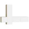 3 Piece TV Cabinet Set White and Sonoma Oak Engineered Wood