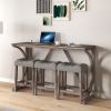 Bar Table Set with Power Outlet, Bar Table and Chairs Set, 4 Piece Dining Table Set, Industrial Breakfast Table Set, for Living Room, Dining Room